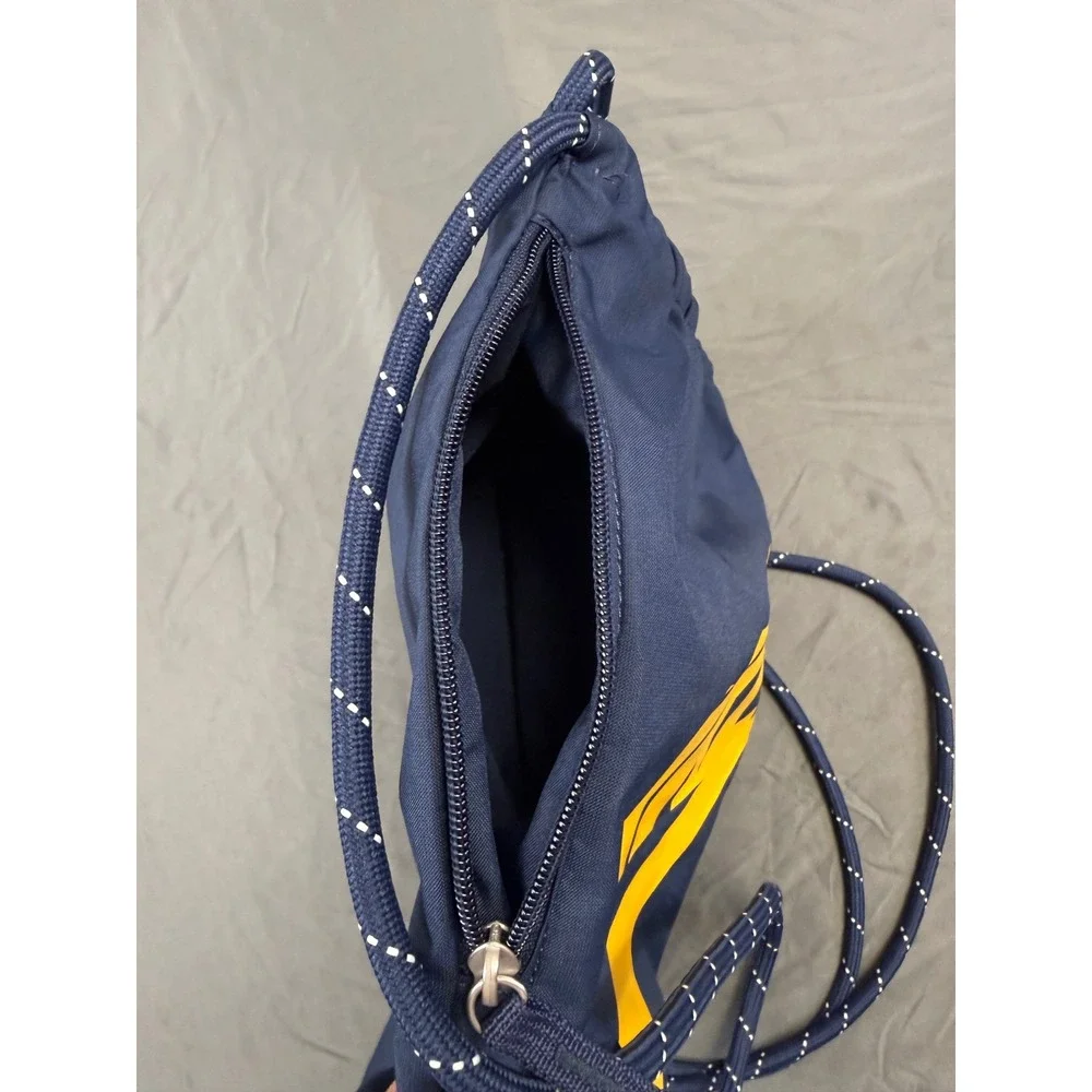 Nike Heritage Drawstring Cinch Backpack Navy Blue Yellow Logo BA5351-451‎